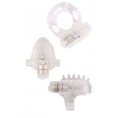 Набор из 3 прозрачных эрекционных колец с вибрацией Teasers Ring Kit - Chisa - в Иркутске купить с доставкой