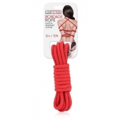 Красная хлопковая веревка для связывания - 3 м. - Lux Fetish - купить с доставкой в Иркутске