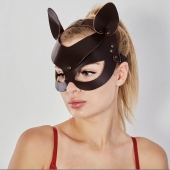 Коричневая кожаная маска  Кошечка - Sitabella - купить с доставкой в Иркутске