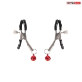 Серебристые зажимы на соски с шариками - Notabu - купить с доставкой в Иркутске