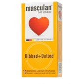 Презервативы с колечками и пупырышками Masculan Ribbed+Dotted - 10 шт. - Masculan - купить с доставкой в Иркутске