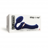 Синий безремневой страпон Multi Orgasm Size S с клиторальной стимуляцией - Strap-on-me - купить с доставкой в Иркутске