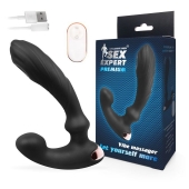 Черный вибромассажер простаты Sex Expert - 14,5 см. - Sex Expert - в Иркутске купить с доставкой