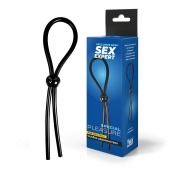 Черное силиконовое лассо с шариком для утяжки - Sex Expert - в Иркутске купить с доставкой
