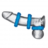 Комплект из трех голубых эрекционных колец 3-Pack Ribbed Rider Cock Ring Set - BlueLine - в Иркутске купить с доставкой
