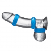 Комплект из трех голубых колец для эрекции 3-Pack Nuts   Bolts Stretch Cock Ring Set - BlueLine - в Иркутске купить с доставкой