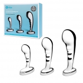 Набор из 3 стальных стимуляторов простаты Stainless Steel P-spot Training Set - b-Vibe - в Иркутске купить с доставкой