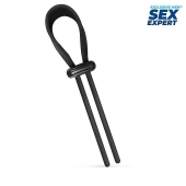 Черный ремень-лассо для усиления эрекции - Sex Expert - в Иркутске купить с доставкой