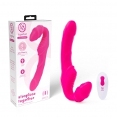 Розовый безремневой страпон на радиоуправлении Strapless Together - 22 см. - Together Toy - купить с доставкой в Иркутске