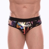 Черные трусы-джоки с разноцветным блестящим принтом - Don Moris купить с доставкой Черные трусы-джоки с разноцветным блестящим принтом - Don Moris купить с доставкой