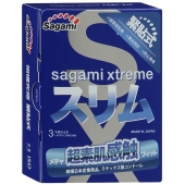 Розовые презервативы Sagami Xtreme FEEL FIT 3D - 3 шт. - Sagami - купить с доставкой в Иркутске