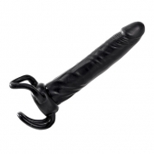 Чёрная насадка-фаллос для двойного проникновения INFLATABLE DILDO SLIM DONG  - 13,5 см. - Toyz4lovers - в Иркутске купить с доставкой
