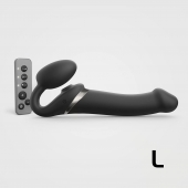 Черный безремневой страпон Multi Orgasm Size L с клиторальной стимуляцией - Strap-on-me - купить с доставкой в Иркутске