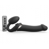 Черный безремневой страпон Multi Orgasm Size L с клиторальной стимуляцией - Strap-on-me - купить с доставкой в Иркутске