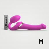 Ярко-розовый безремневой страпон Multi Orgasm Size M с клиторальной стимуляцией - Strap-on-me - купить с доставкой в Иркутске