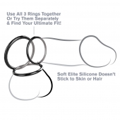 Набор из трех черных эрекционных колец Silicone 3-Ring Stamina Set - Pipedream - в Иркутске купить с доставкой