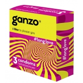 Презервативы с анестетиком для продления удовольствия Ganzo Long Love - 3 шт. - Ganzo - купить с доставкой в Иркутске