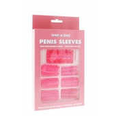 Набор из 7 розовых насадок на пенис ONE-A-DAY PENIS SLEEVES PINK - Seven Creations - в Иркутске купить с доставкой