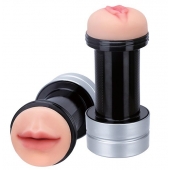 Двусторонний мастурбатор REALSTUFF 2 IN 1 HUMMER MOUTH   VAGINA - ротик и вагина - Dream Toys - в Иркутске купить с доставкой
