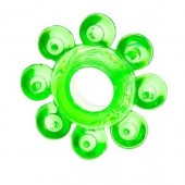 Зеленое эрекционное кольцо-цветок - Toyfa Basic - в Иркутске купить с доставкой
