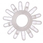 Прозрачное гелевое эрекционное кольцо с шипиками - Toyfa Basic - в Иркутске купить с доставкой