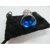 Анальное украшение BUTT PLUG  Small с синим кристаллом - 7 см. - Anal Jewelry Plug - купить с доставкой в Иркутске Анальное украшение BUTT PLUG  Small с синим кристаллом - 7 см. - Anal Jewelry Plug - купить с доставкой в Иркутске