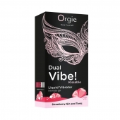 Съедобный жидкий вибратор Dual Vibe! со вкусом клубничного джина с тоником - 15 мл. - ORGIE - купить с доставкой в Иркутске
