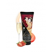 Массажный крем для тела с ароматом клубники и шампанского Sparkling Strawberry Wine - 200 мл. - Shunga - купить с доставкой в Иркутске