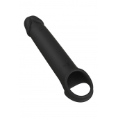 Черная насадка-удлинитель с вибрацией Vibrating Extender With Remote - Dream Toys - в Иркутске купить с доставкой