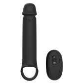 Черная насадка-удлинитель с вибрацией Vibrating Extender With Remote - Dream Toys - в Иркутске купить с доставкой