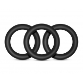 Набор из 3 черных эрекционных колец Black Small Penis Rings - Blush Novelties - в Иркутске купить с доставкой
