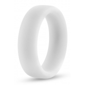 Белое люминесцентное эрекционное кольцо Silicone Glo Cock Ring - Blush Novelties - в Иркутске купить с доставкой