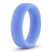 Голубое люминесцентное кольцо Silicone Glo Cock Ring - Blush Novelties - в Иркутске купить с доставкой