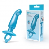 Голубая анальная пробка для массажа простаты Hither Silicone Prostate Plug - 14,3 см. - b-Vibe - в Иркутске купить с доставкой