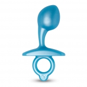Голубая анальная пробка для массажа простаты Bulb Silicone Prostate Plug - 10,7 см. - b-Vibe - в Иркутске купить с доставкой