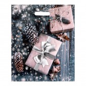Новогодний пакет с принтом в виде подарков и вырубной ручкой (45х38 см) - Сима-Ленд - купить с доставкой в Иркутске