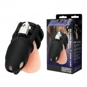 Черная клетка для пениса Silicone Small 2 in Cock Cage With Ball Divider - BlueLine - купить с доставкой в Иркутске