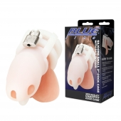Белая клетка для пениса Silicone Small 2 in Cock Cage With Ball Divider - BlueLine - купить с доставкой в Иркутске