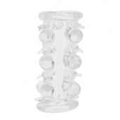 Прозрачная насадка на пенис с шипами и бугорками JELLY JOY LUST CLUSTER CLEAR - Dream Toys - в Иркутске купить с доставкой