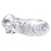 Прозрачная насадка для увеличения члена Realistic Clear Penis Enhancer and Ball Stretcher - 20,3 см. - XR Brands - в Иркутске купить с доставкой