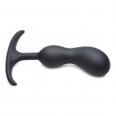 Черный массажер простаты с утяжелителями Premium Silicone Weighted Prostate Plug Medium - 16,3 см. - XR Brands - в Иркутске купить с доставкой