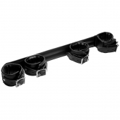 Черная распорка с манжетами для рук и ног Deluxe Rigid Spreader Bar - XR Brands - купить с доставкой в Иркутске