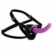 Лиловый поясной страпон Navigator Silicone G-Spot Dildo with Harness - 17,8 см. - XR Brands - купить с доставкой в Иркутске