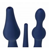 Набор из 3 универсальных насадок для анального душа Universal 3 Piece Silicone Enema Attachment Set - XR Brands - купить с доставкой в Иркутске