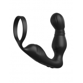 Черный вибростимулятор простаты с эрекционным кольцом Ass-Gasm Pro P-Spot Milker - Pipedream - в Иркутске купить с доставкой