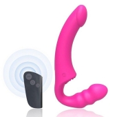 Розовый безремневой страпон Straples Strap-On Dildo - Erokay - купить с доставкой в Иркутске