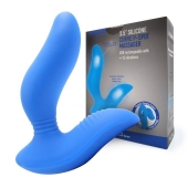 Синий вибромассажер простаты 3,5’’ Curve P-spot Massager - 12 см. - Erokay - в Иркутске купить с доставкой