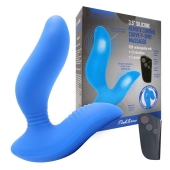Синий вибромассажер простаты 3,5’’ Remote Control Curve P-spot Massager - 12 см. - Erokay - в Иркутске купить с доставкой