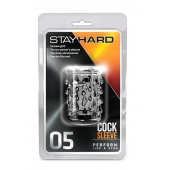 Прозрачная насадка с капельками STAY HARD COCK SLEEVE 05 CLEAR - Blush Novelties - в Иркутске купить с доставкой