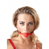 Силиконовый кляп-шар на чёрных ремешках Red Gag silicone - Orion - купить с доставкой в Иркутске